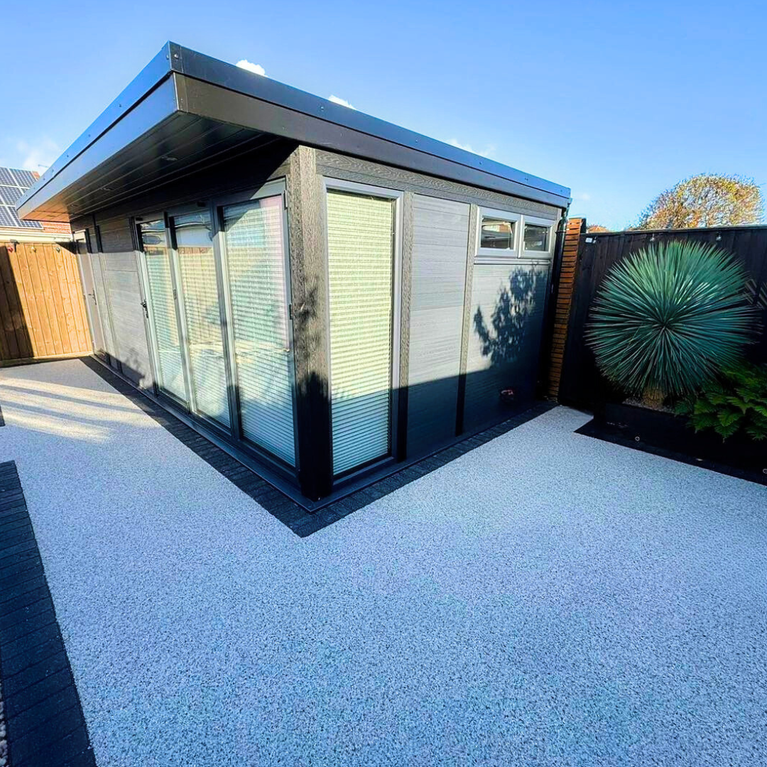 outdoor resin flooring for garden buildings