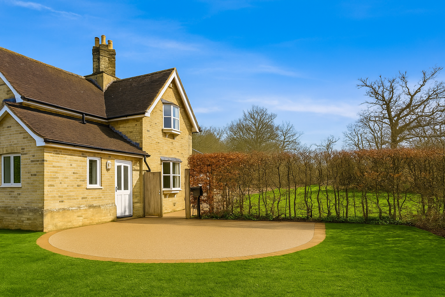 Resin patio surface design idea - Round resin patio