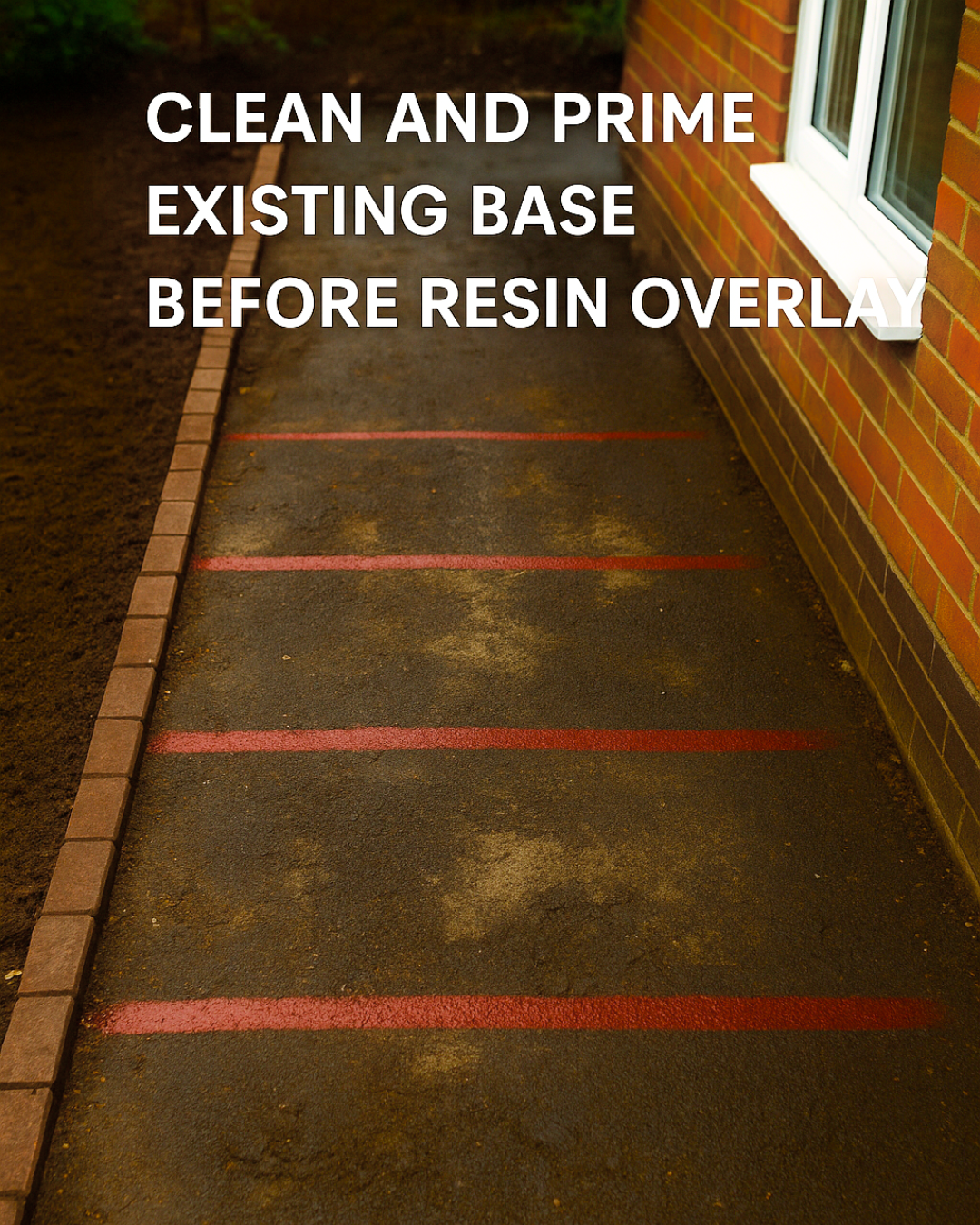 Cleaning and priming an existing base before overlay