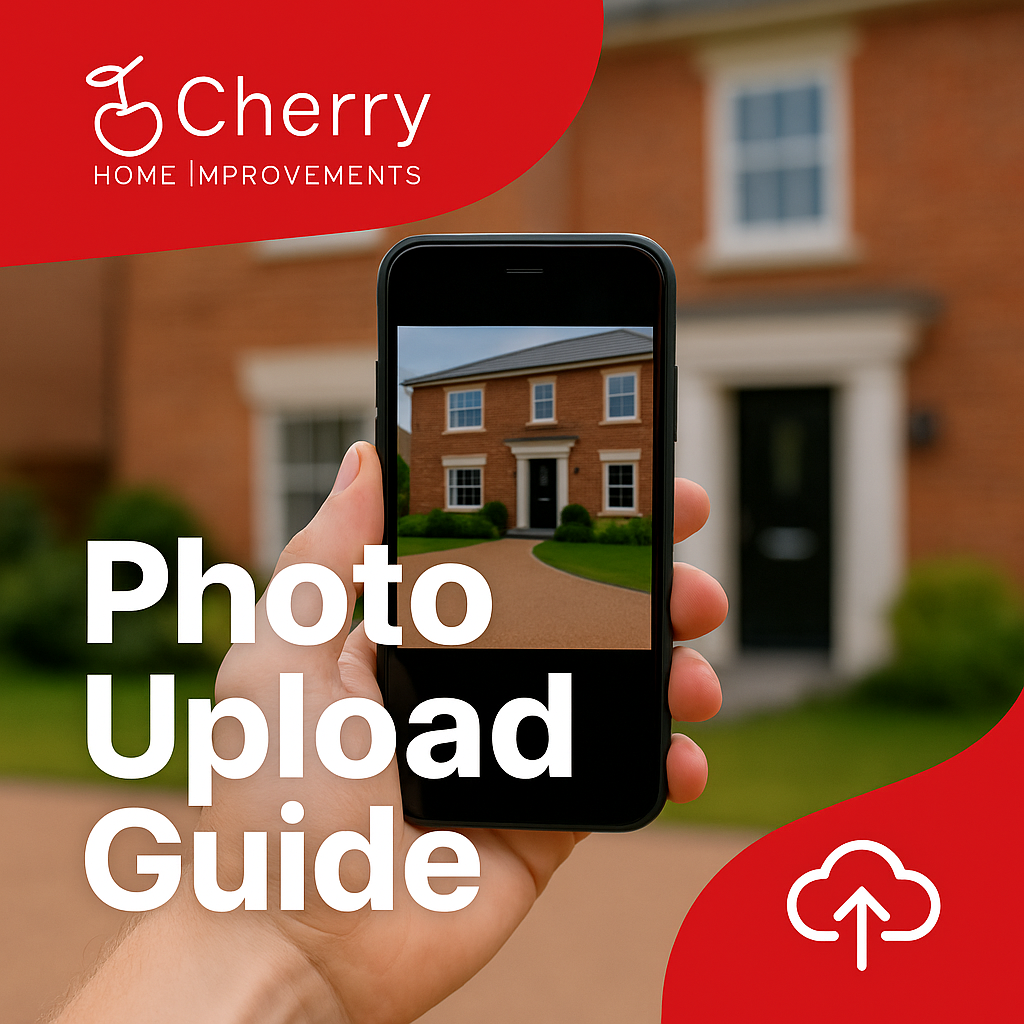 Photo upload guide for sending driveway and garden pictures for creating realistic finished resin surfacing images