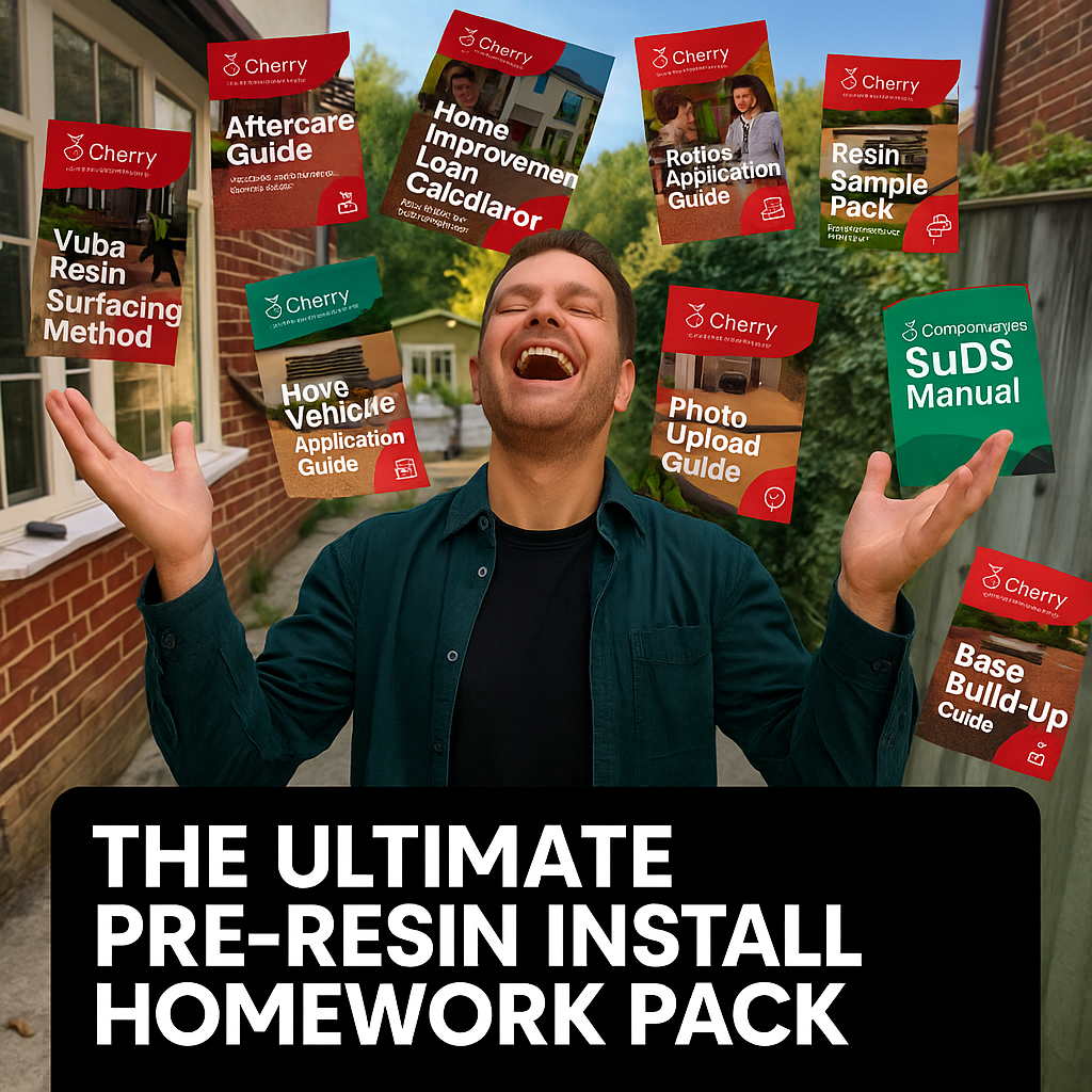 Collection of resin-bound surfacing guides and homeowner packs